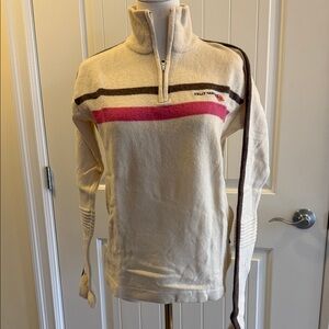 Helly Hansen Cream Sweater with Pink and Brown Stripes